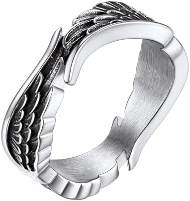 Yocoyee Hug Wings Ring Angel Wings Feather Retro Copper Ring for